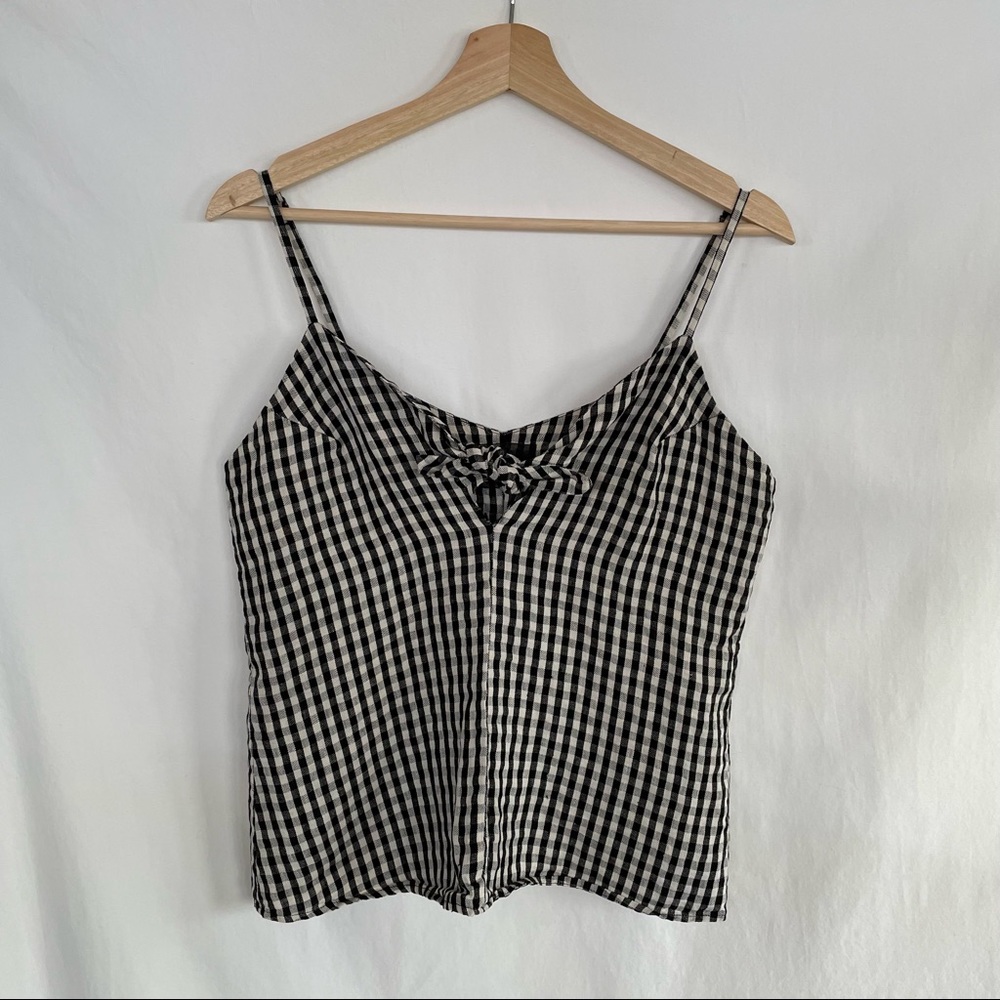 Reformation Gingham Tie-Front Tank